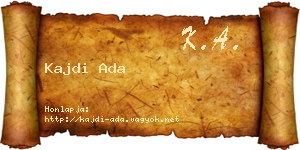 Kajdi Ada névjegykártya